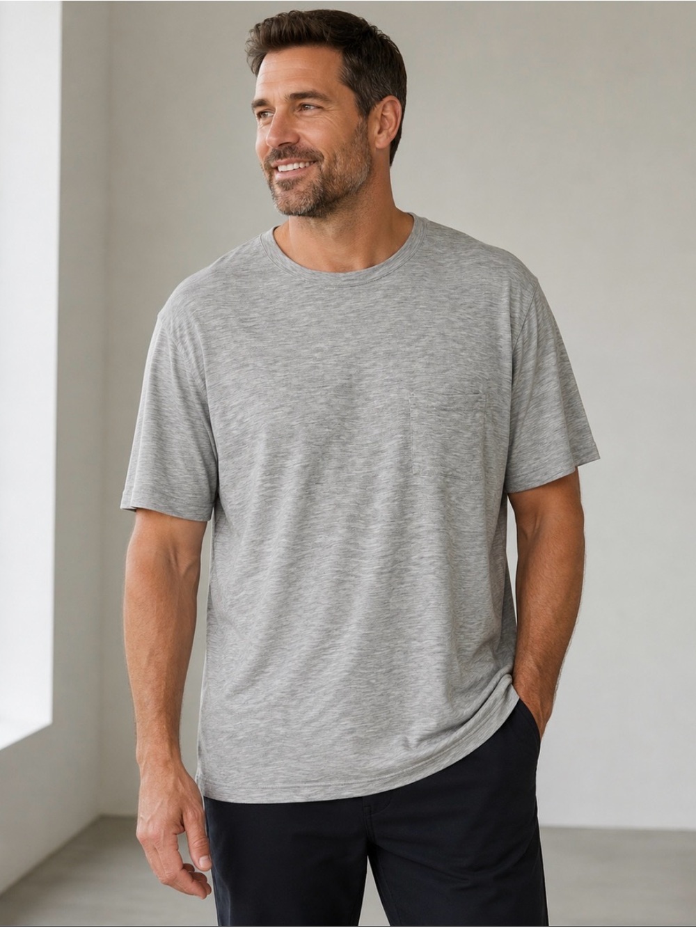 Tommy John Second Skin Tee Men’s 2XL Gray Modal Stretch Pocket T-Shirt